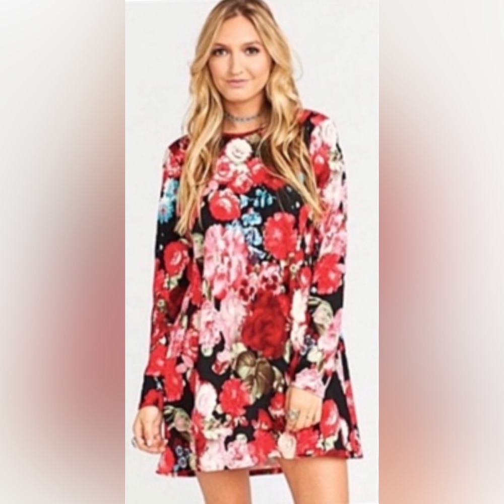 Show Me Your MuMu Dress Harrison Babydoll Red Roses Size Medium
